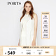 PORTS寶姿 秋冬新品女裝無袖簡約條紋中長款馬甲LA8J042FFQ038 白色條紋 S (4)