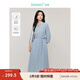 茵曼（INMAN）【商場同款】萊賽爾亞麻連衣裙2025春秋季女裝新品中袖收腰裙子 海霧藍(lán) M