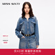 MISS SIXTY2025春季新款牛仔連衣裙女單排扣長(zhǎng)袖假兩件設(shè)計(jì)萊賽爾 中藍(lán) L