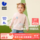 迷你巴拉巴拉【糯米T】男女童長(cháng)袖T恤純棉寶寶親膚磨毛萌趣上衣2025秋新款 粉紅60002 100