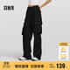 森馬（Semir）休閑褲女冬加絨寬松拖地闊腿褲拽姐松弛感炸街工裝褲101724127018