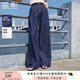 香影闊腿牛仔褲女直筒2025夏裝新款慵懶松弛感褲子寬松藏青拖地褲 藏青 L 165/88A/110-125斤