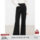 自巧小個(gè)子新復(fù)古回潮彈力微闊牛仔褲女2024新款長褲高腰顯瘦喇叭褲 謐黑色 M (4碼)
