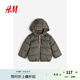 H&M童裝女?huà)朊薹锛径孢m立領(lǐng)連帽拉鏈棉服1085800 黑色/千鳥(niǎo)格 80 80cm/48