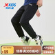 特步（XTEP）兒童童裝男女童中大童時尚百搭運動針織長褲 純正黑 160cm