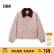 森馬（Semir）外套女oversize插肩袖仿羊羔毛毛領冬季2024夾棉夾克109724108016