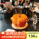 琺寶（staub）陶瓷碗帶蓋燉盅湯盅兒童輔食碗0.47L南瓜盅肉桂黃16cm 40511-555
