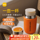 尚明燜茶杯鈦便攜式快客杯戶(hù)外旅行保溫杯一壺一杯燜泡保溫茶杯茶具橙色【鍍鈦內膽】 160ml