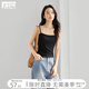 對(duì)白簡(jiǎn)約內(nèi)搭針織吊帶背心女2025夏新款抹胸修身顯瘦純色打底上衣 靜謐黑 M