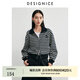迪賽尼斯（DESIGNICE）2024年冬季新款條紋長(cháng)袖拉鏈開(kāi)衫衛衣短外套女 黑色 S