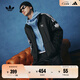 adidas經(jīng)典復古三條紋雙拉鏈寬松夾克外套男女秋季阿迪達斯三葉草   黑色   M