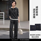 薩拉維夫 SLLAVIF品牌奢侈通勤休閑連帽衛衣套裝女2025年春季格雷系簡(jiǎn)約大方兩件套 灰色 S