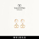 華倫天奴VALENTINO[禮物]女士 VLOGO SIGNATURE 金屬仿珍珠耳環(huán) 金色/奶油色 均碼