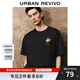 UR2025夏季新款男裝波嬉風(fēng)休閑撞色刺繡棉質(zhì)短袖T恤UML450075 黑色 S