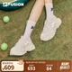 FILA  FUSION斐樂女鞋七夕送硬糖鞋時(shí)尚百搭老爹鞋舒適跑步運(yùn)動休閑鞋 棉花糖/銀-MM 36.5