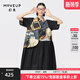 幻走（MOVEUP）2024夏季新款.FUN系列純棉假兩件趣味印花設計師連衣裙 夜黑 L