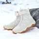 GLUNA戶(hù)外雪地靴男冬防水防滑雪地棉鞋男東北防寒靴戶(hù)外保暖鞋滑雪鞋女 極地白（抗寒加絨）情侶款 42 運動(dòng)鞋碼