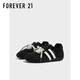 FOREVER21真皮德訓女鞋春秋款德訓鞋女運動(dòng)休閑鞋子女款賽車(chē)鞋 黑色 39
