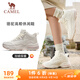 駱駝（CAMEL）加絨女鞋高幫休閑父親秋冬保暖棉鞋 K24C36L3627 米/櫻花粉 38