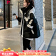 皮爾卡丹黑色中長(cháng)款派克羽絨棉服女2025冬季新款小個(gè)子寬松顯瘦連帽棉衣潮 圖片色派克服 M 100-115斤