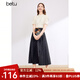 百圖betu女裝春夏新款襯衫優(yōu)雅國(guó)潮短袖襯衫新中式小衫女2403T52 淺杏色 M