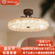 帝贊臥室吸頂燈中古現(xiàn)代簡(jiǎn)約主臥房間燈復(fù)古全光譜護(hù)眼衣帽間客廳燈 【小號(hào)】直徑40CM-無(wú)極調(diào)光