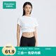 全棉時(shí)代女士安全褲防走光褲中腰三分打底褲超薄水光棉 黑色 170