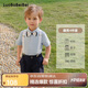 蘿卜唄唄（LUOBOBEIBEI）兒童夏季短袖襯衫背帶短褲套裝男童表演禮服 藏青四件套 150