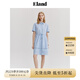 ELAND衣戀襯衫短袖連衣裙女收腰顯瘦休閑A字短裙夏季新款 淺藍色(51)L/Blue M 165
