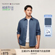 TOMMY HILFIGER【輕系列免燙】春夏季男裝肌理商務(wù)休閑純色條紋長(zhǎng)袖襯衣襯衫男 【凈色】-深藍(lán)色DBZ M （推薦：135-150斤）
