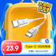 惠普（HP）雙頭Type-C數據線PD100W快充車載CarPlay充電線E-Marker芯片編織線適用平板電腦手機2米