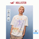 HOLLISTER【涼感印花T】25夏新款情侶寬松T恤男裝女裝KI323-5008 奶油色 M (180/100A)