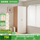 全友家居奶油風(fēng)二門衣柜臥室家用出租房靠墻落地收納柜子成品衣櫥家具