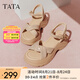 他她（TATA）涼鞋女鞋2025夏季新款休閑厚底法式氣質(zhì)時(shí)裝涼鞋女 杏色 37