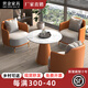 世金家具洽談桌椅辦公沙發(fā)套裝小圓桌奶茶店前臺(tái)4S店咖啡廳小戶型餐桌餐椅 橙灰色【一桌三椅】店長推薦