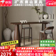 空匠吧臺(tái)桌實(shí)木邊桌北歐家用大小戶型客廳陽(yáng)臺(tái)咖啡高腳桌休閑隔斷餐桌 深胡桃色（支持定做任何尺寸顏色） 吧臺(tái)椅*2 配桌子一起有優(yōu)惠咨詢客服