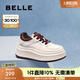 百麗（Belle）年糕鞋休閑舒適小白鞋女百搭板鞋B2427AM5 米白/紅 37 (235mm)