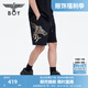 BOY LONDON潮牌休閑褲中性風(fēng)夏季寬松高街黑色短褲N13902 黑色 S