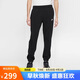 耐克（NIKE）男運動褲 冬季針織加絨束腳休閑褲 溫暖舒適 BV2738-010黑 XL