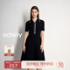 歐時(shí)力OCHIRLY 曲珠紗polo裙針織連衣裙女顯瘦坑條裙氣質(zhì)春夏季 黑色 M
