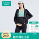 全棉時(shí)代女士長褲孕婦衛(wèi)褲可調(diào)節(jié)高腰托腹黑色可外穿寬松長褲 秋冬加絨 175/80A