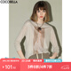 COCOBELLA時(shí)尚花紗印花長(zhǎng)袖T恤女氣質(zhì)休閑舒適圓領(lǐng)針織衫TS34 卡其 S