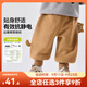 嘟嘟家【抗靜電】?jì)和澴忧锛緤W粒絨男童運動(dòng)褲秋裝女童長(cháng)褲寶寶休閑褲 咖色 90