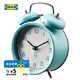 宜家（IKEA）DEKAD德卡鬧鐘石英鐘簡約復古鐘鐘表擺放式臺式高顏值鐘 鬧鐘天藍色10cm