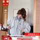 蕓蕁外套女2025新款休閑撞色翻領(lǐng)短外套女春秋小個子夾克上衣開春設(shè)計 圖片色 M 建議106-115斤