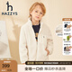 哈吉斯（HAZZYS）童裝男童外套秋新款兒童仿羊羔絨保暖休閑外套 奶油色 165