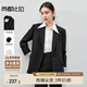 尚都比拉職業(yè)面試西裝外套女秋冬正裝通勤休閑商務(wù)西服上衣 經(jīng)典黑 M 