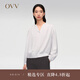 OVV【重磅真絲】2024春夏新款女裝22MM雙喬V領(lǐng)長袖襯衫 香芋紫 S