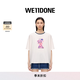WE11DONE【明星同款】中性男女同款經(jīng)典小怪獸印花刺繡圓領(lǐng)T恤 黑色 M