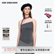 ANN ANDELMAN【明星同款】2025新品打褶翻邊抹胸女不規則灰色吊帶背心 灰色 S